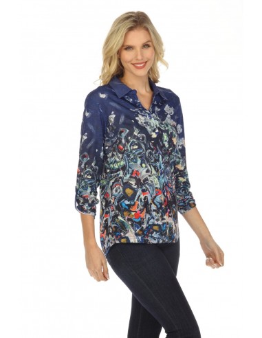 New Label Blouse 88881 Blue / Multi offre 