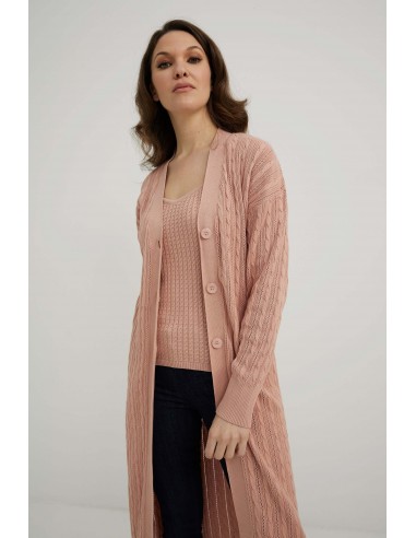 emproved Cardigan long P2230-Oros Old Rose Jusqu'à 80% De Réduction